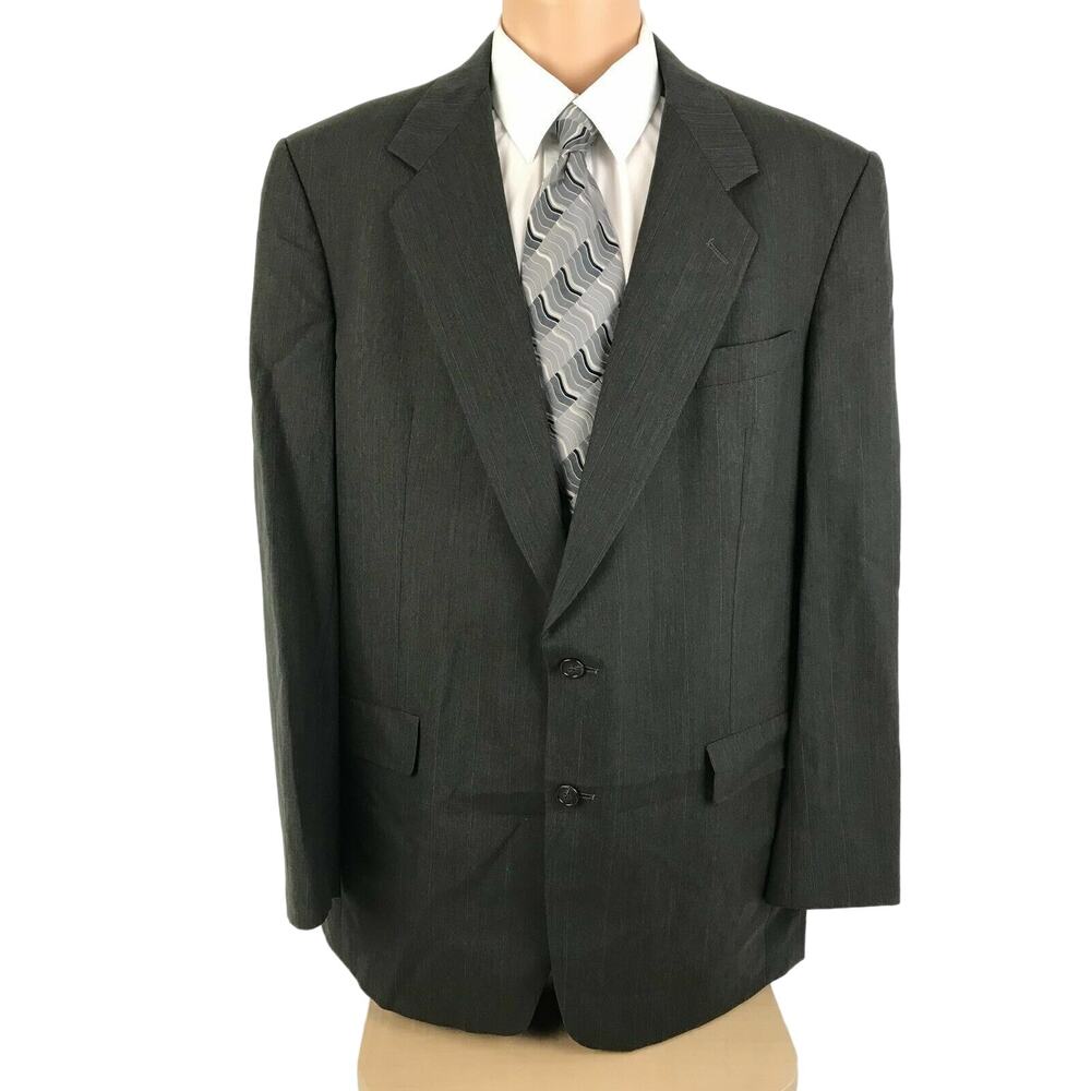 Men’s Suit Jacket Wool 2 Button Blazer Hart Shaffner Marx 44XL Taupe